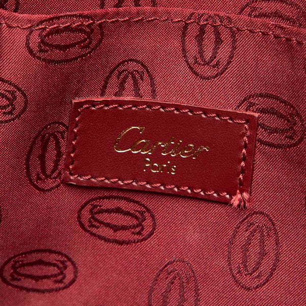 カルティエ マスト  ボルドー レザー ショルダーバッグ レディース CARTIER 【中古】