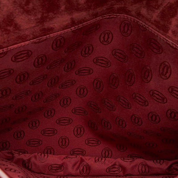 カルティエ マスト  ボルドー レザー ショルダーバッグ レディース CARTIER 【中古】