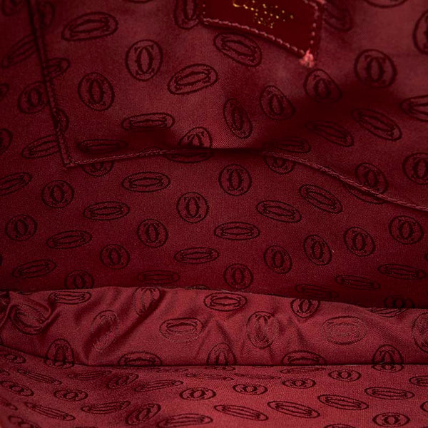 カルティエ マスト  ボルドー レザー ショルダーバッグ レディース CARTIER 【中古】