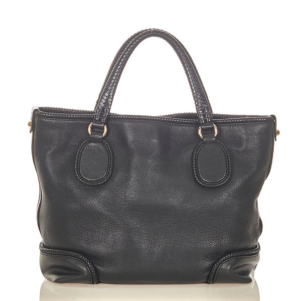 グッチ マラケシュ タッセル フリンジ 257023 ブラック レザー トートバッグ レディース GUCCI 【中古】