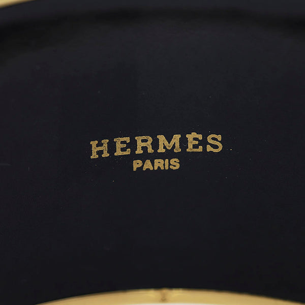 エルメス エマイユTGM バングル ブラック ゴールド イエロー メッキ レディース HERMES 【中古】