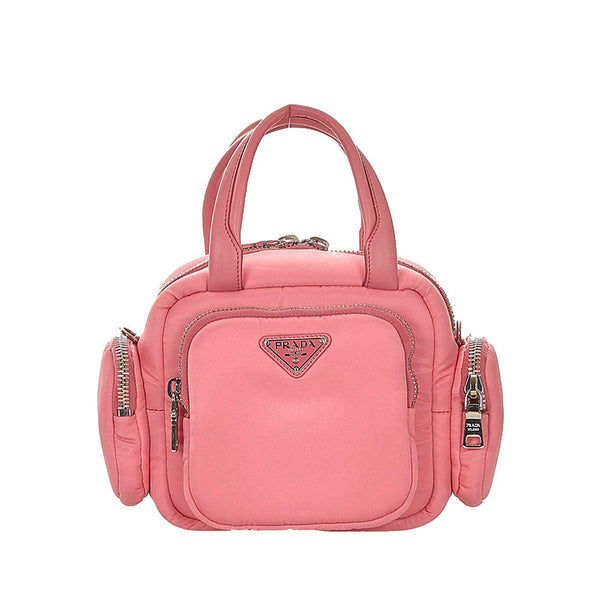 プラダ カーゴ 1BB061 ピンク ナイロン レザー ハンドバッグ ショルダーバッグ 2WAY レディース PRADA 【中古】