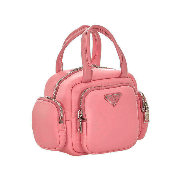 プラダ カーゴ 1BB061 ピンク ナイロン レザー ハンドバッグ ショルダーバッグ 2WAY レディース PRADA 【中古】