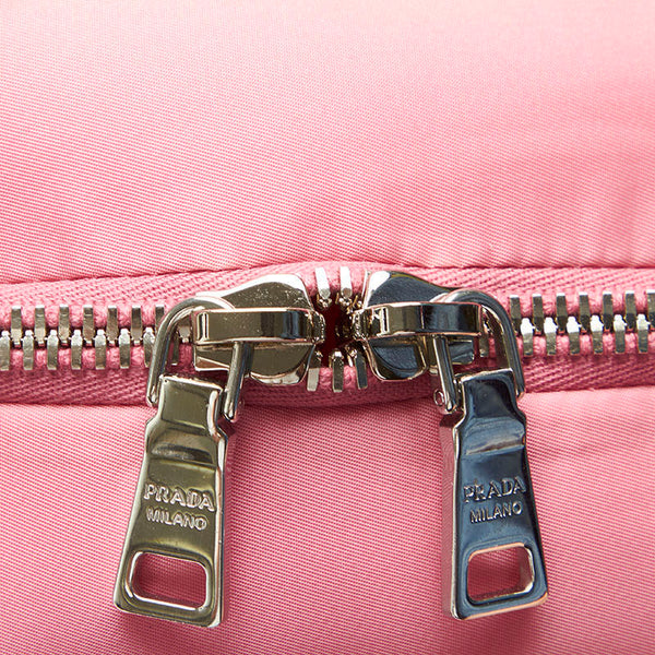 プラダ カーゴ 1BB061 ピンク ナイロン レザー ハンドバッグ ショルダーバッグ 2WAY レディース PRADA 【中古】