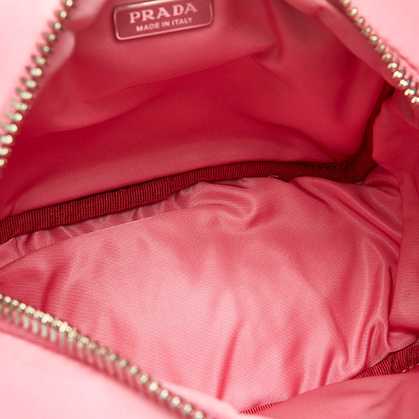 プラダ カーゴ 1BB061 ピンク ナイロン レザー ハンドバッグ ショルダーバッグ 2WAY レディース PRADA 【中古】