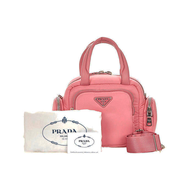 プラダ カーゴ 1BB061 ピンク ナイロン レザー ハンドバッグ ショルダーバッグ 2WAY レディース PRADA 【中古】