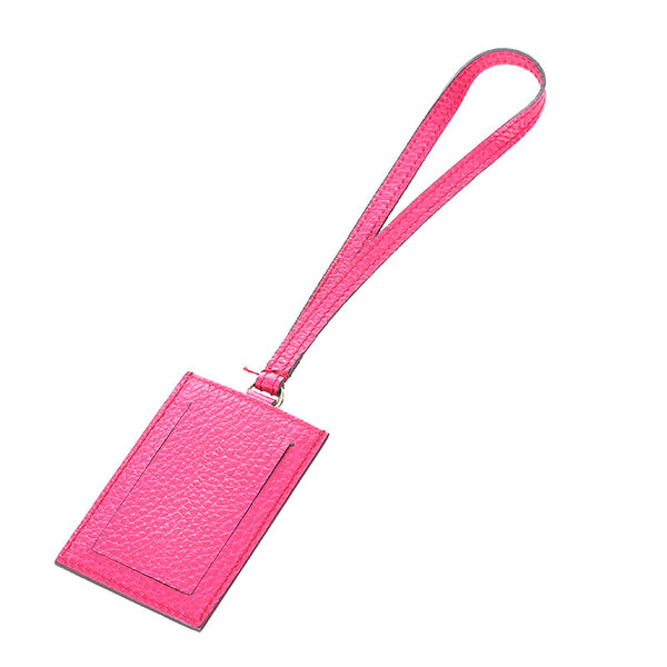 グッチ ピンク レザー インターロッキングG チャーム ネームタグ レディース GUCCI 【中古】