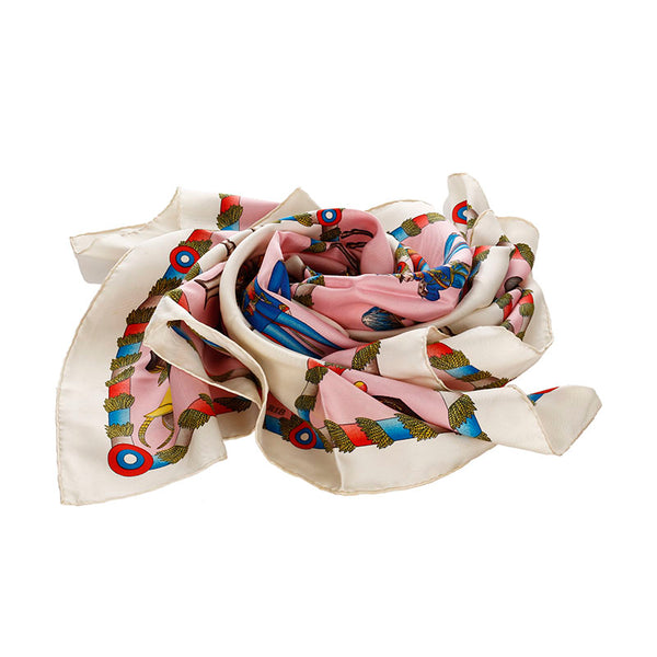 エルメス カレ90 L’ARMEE IMPERIALE RUSSE ロシア軍事博物館 ピンク マルチ シルク スカーフ レディース HERMES 【中古】