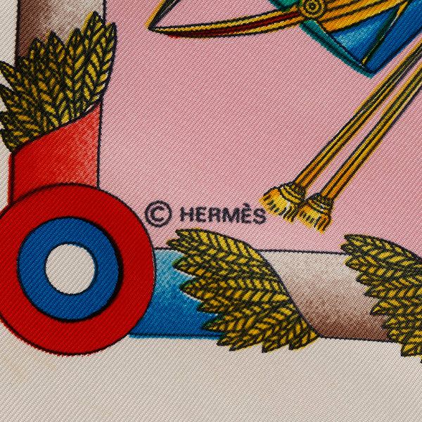 エルメス カレ90 L’ARMEE IMPERIALE RUSSE ロシア軍事博物館 ピンク マルチ シルク スカーフ レディース HERMES 【中古】