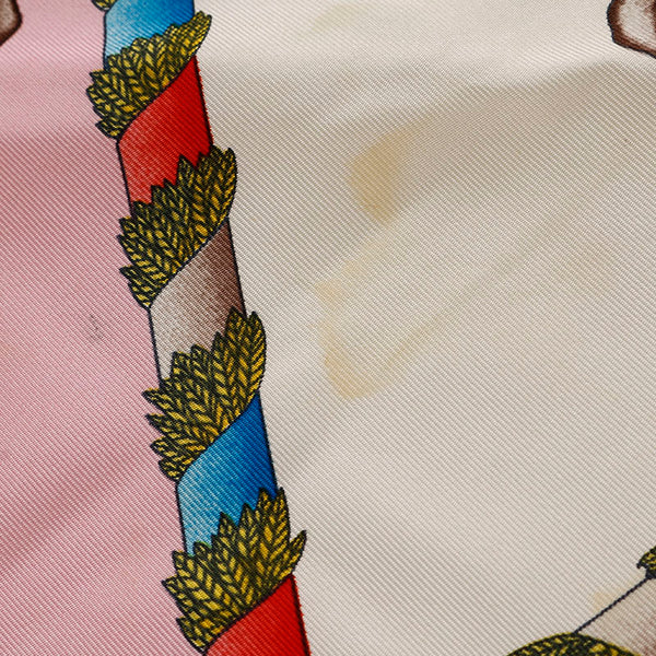 エルメス カレ90 L’ARMEE IMPERIALE RUSSE ロシア軍事博物館 ピンク マルチ シルク スカーフ レディース HERMES 【中古】