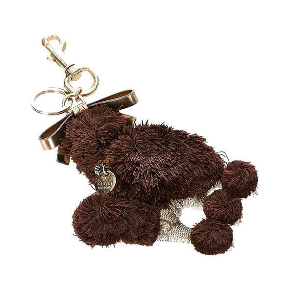 グッチ GGスプリーム グッチョリ プードル ルル ブラウン PVC レザー キーホルダー レディース GUCCI 【中古】