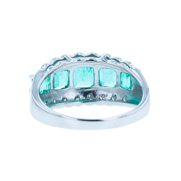 Pt1000 プラチナ エメラルド1.50ct ダイヤ0.12ct リング 指輪 レディース 8.5号 【中古】