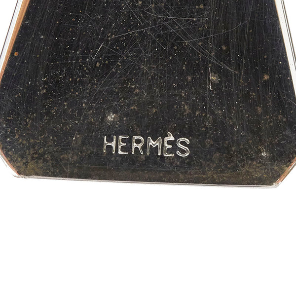 エルメス ミニクロシェット ドックタグ レッド レザー キーホルダー レディース HERMES 【中古】