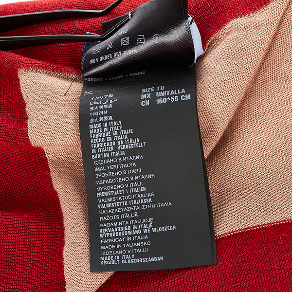 プラダ ベージュピンク レッド シルク マフラー レディース PRADA 【中古】