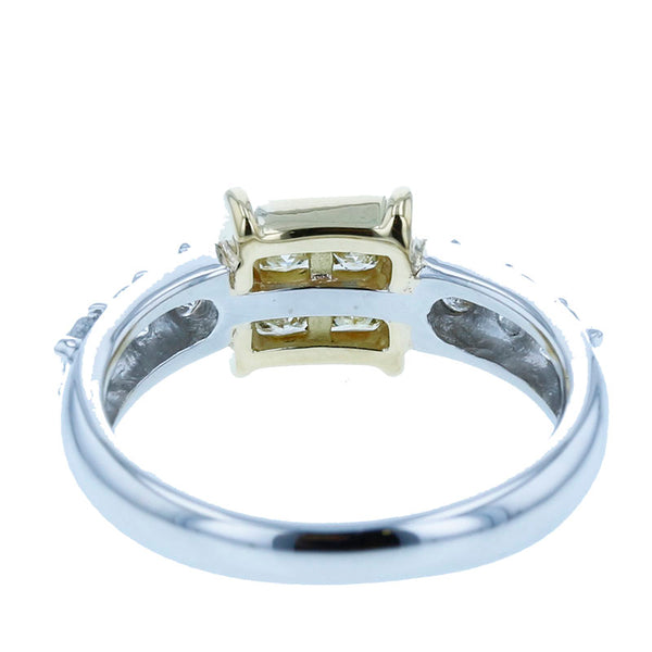 Pt900 プラチナ K18YG イエローゴールド コンビ ダイヤ1.00ct リング 指輪 レディース 11号 【中古】