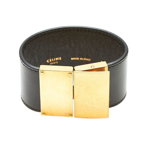 セリーヌ ブラック/ゴールド 14221 メッキ サイズM ブレスレット レディース CELINE 【中古】