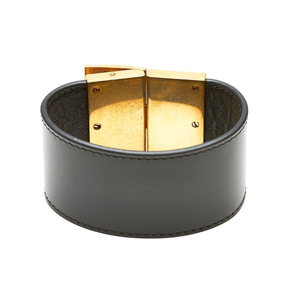 セリーヌ ブラック/ゴールド 14221 メッキ サイズM ブレスレット レディース CELINE 【中古】