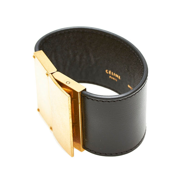 セリーヌ ブラック/ゴールド 14221 メッキ サイズM ブレスレット レディース CELINE 【中古】