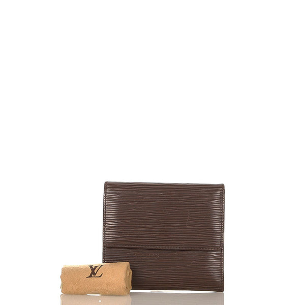 ルイ ヴィトン エピ ポルトモネ・ビエ カルトクレディ M6348D ブラウン レザー 二つ折り財布 メンズ LOUIS VUITTON 【中古】