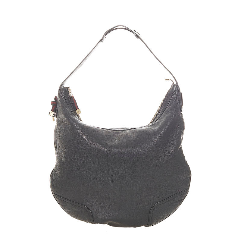 グッチ シェリー 162882 ブラック レザー ショルダーバッグ レディース GUCCI 【中古】