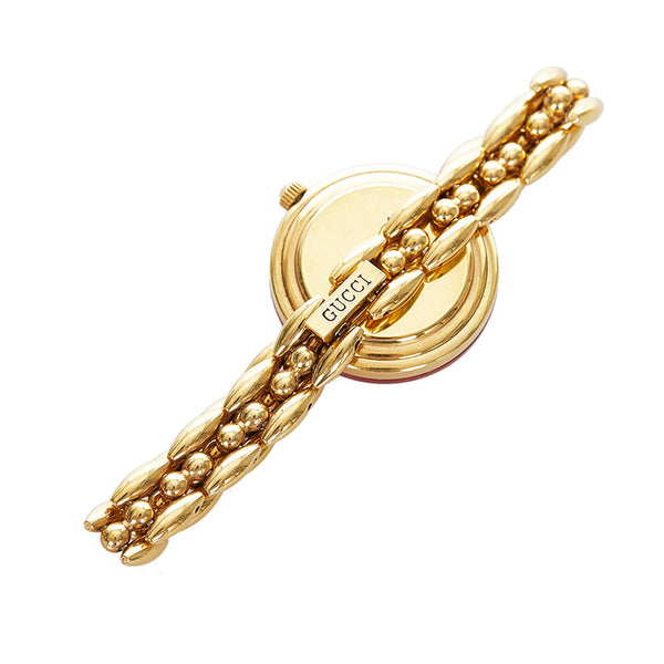 グッチ チェンジベゼル ゴールド メッキ 腕時計 レディース GUCCI クオーツ ホワイト文字盤 【中古】