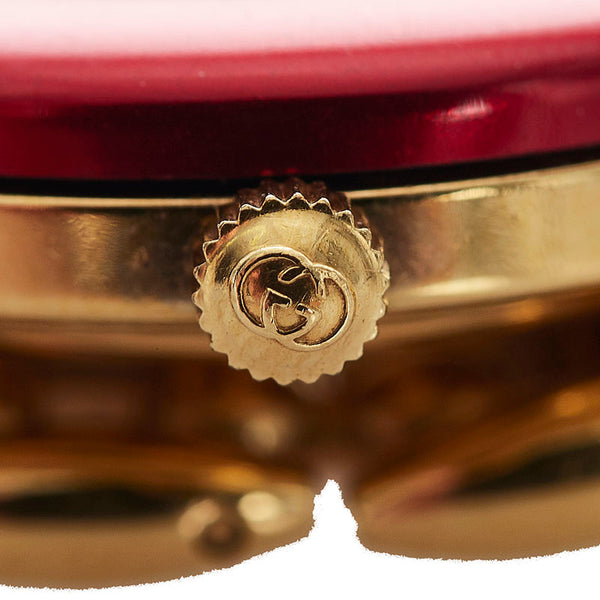 グッチ チェンジベゼル ゴールド メッキ 腕時計 レディース GUCCI クオーツ ホワイト文字盤 【中古】