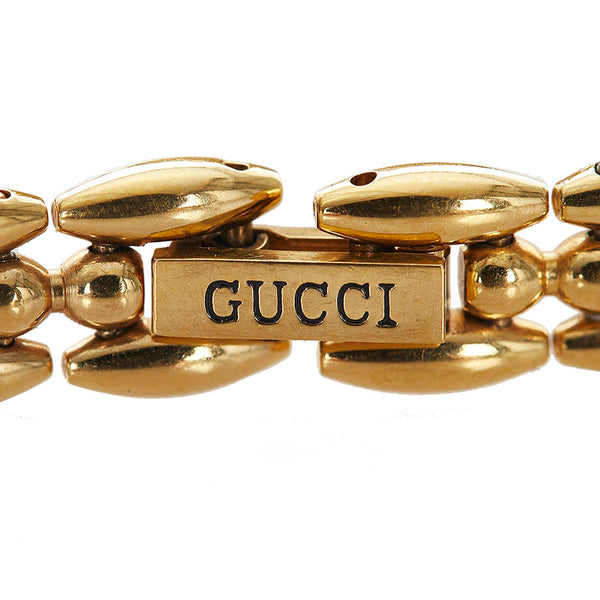 グッチ チェンジベゼル ゴールド メッキ 腕時計 レディース GUCCI クオーツ ホワイト文字盤 【中古】