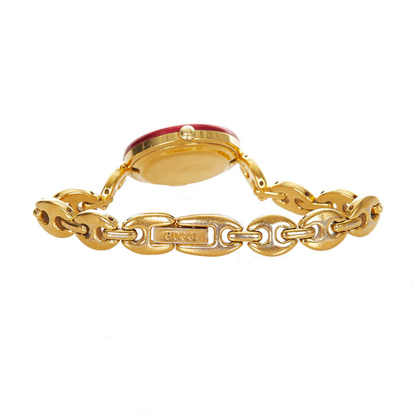 グッチ チェンジベゼル 6 ゴールド メッキ 腕時計 レディース GUCCI クオーツ ホワイト文字盤 【中古】