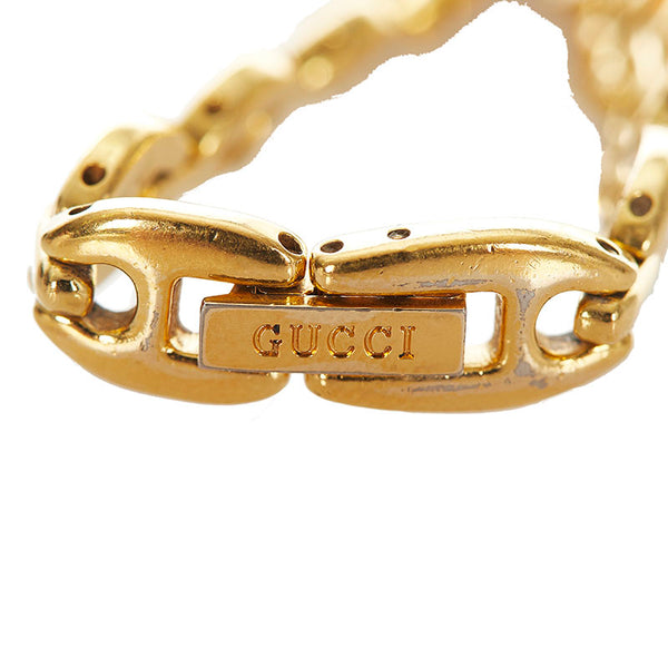 グッチ チェンジベゼル 6 ゴールド メッキ 腕時計 レディース GUCCI クオーツ ホワイト文字盤 【中古】