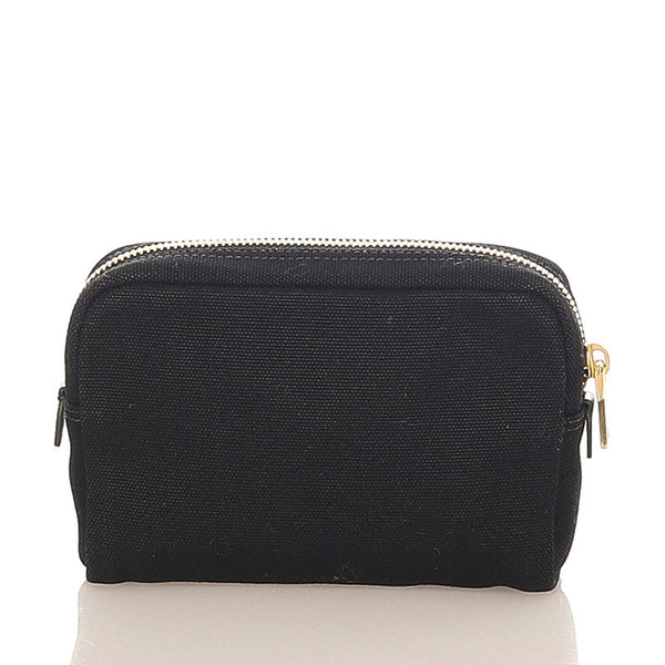 プラダ 1NA021 ブラック キャンバス ポーチ レディース PRADA 【中古】