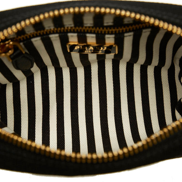 プラダ 1NA021 ブラック キャンバス ポーチ レディース PRADA 【中古】