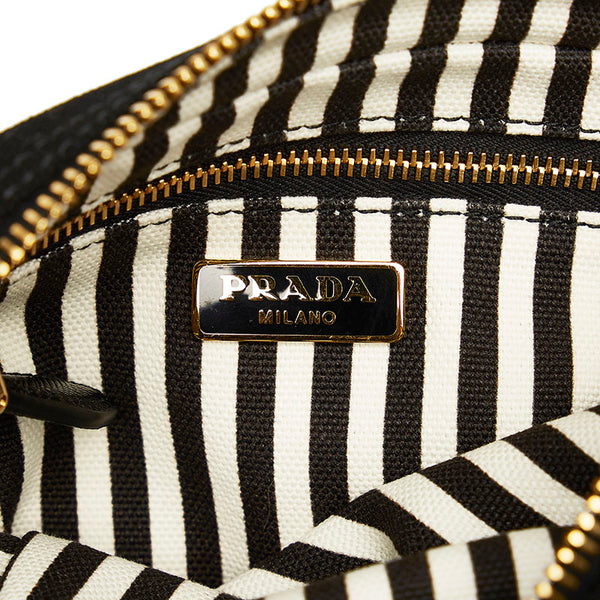 プラダ 1NA021 ブラック キャンバス ポーチ レディース PRADA 【中古】