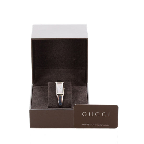 グッチ 1500L  シルバー ステンレススチール 腕時計 レディース GUCCI クオーツ ピンクシェル文字盤 【中古】