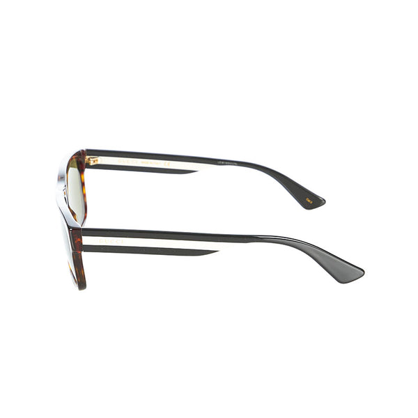 グッチ スクエア― GG0340S ブラウン ブラック ホワイト プラスチック サングラス メンズ GUCCI 【中古】