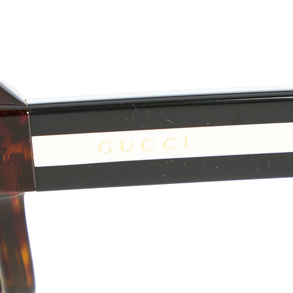 グッチ スクエア― GG0340S ブラウン ブラック ホワイト プラスチック サングラス メンズ GUCCI 【中古】