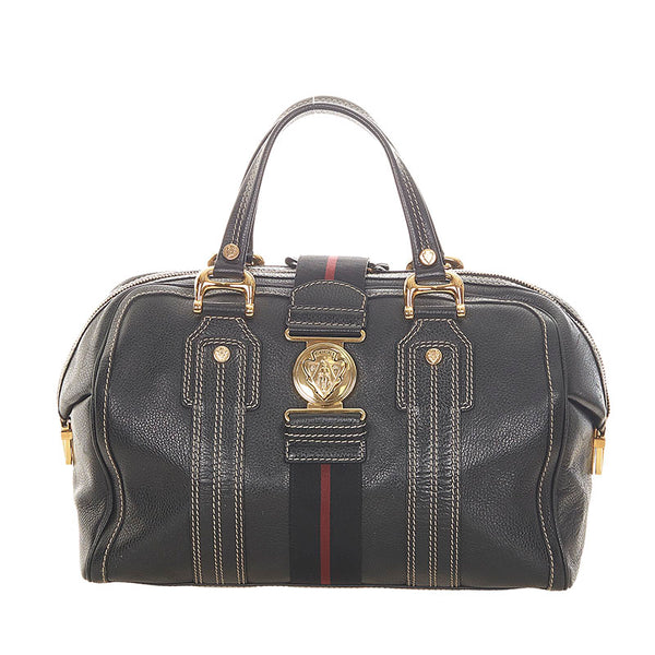 グッチ アヴィアトリックス ヒステリア シェリー 186232 ブラック レザー ボストンバッグ レディース GUCCI 【中古】