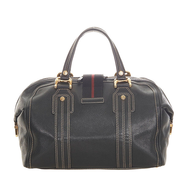 グッチ アヴィアトリックス ヒステリア シェリー 186232 ブラック レザー ボストンバッグ レディース GUCCI 【中古】