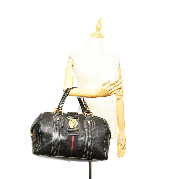 グッチ アヴィアトリックス ヒステリア シェリー 186232 ブラック レザー ボストンバッグ レディース GUCCI 【中古】