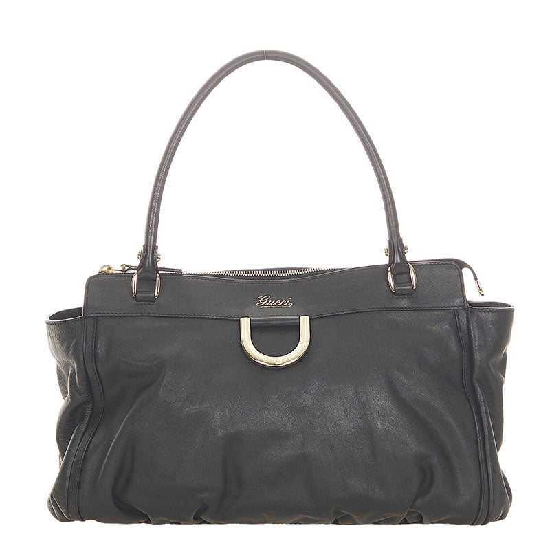 グッチ アビー 189831 ブラック レザー ショルダーバッグ レディース GUCCI 【中古】