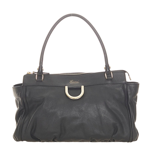 グッチ アビー 189831 ブラック レザー ショルダーバッグ レディース GUCCI 【中古】