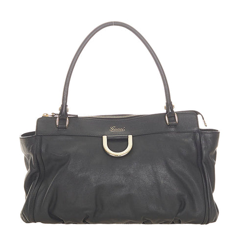 グッチ アビー 189831 ブラック レザー ショルダーバッグ レディース GUCCI 【中古】