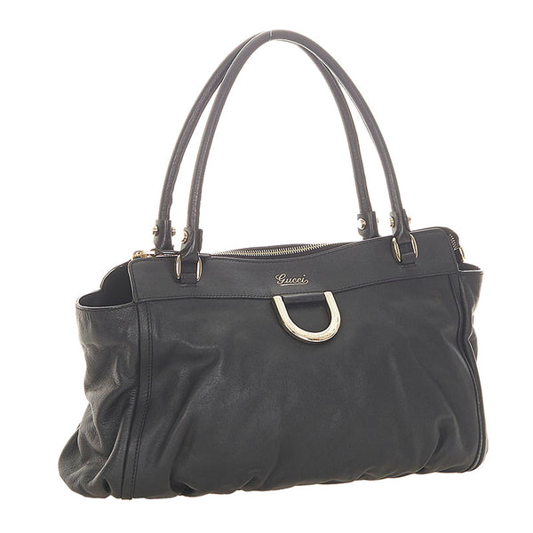 グッチ アビー 189831 ブラック レザー ショルダーバッグ レディース GUCCI 【中古】