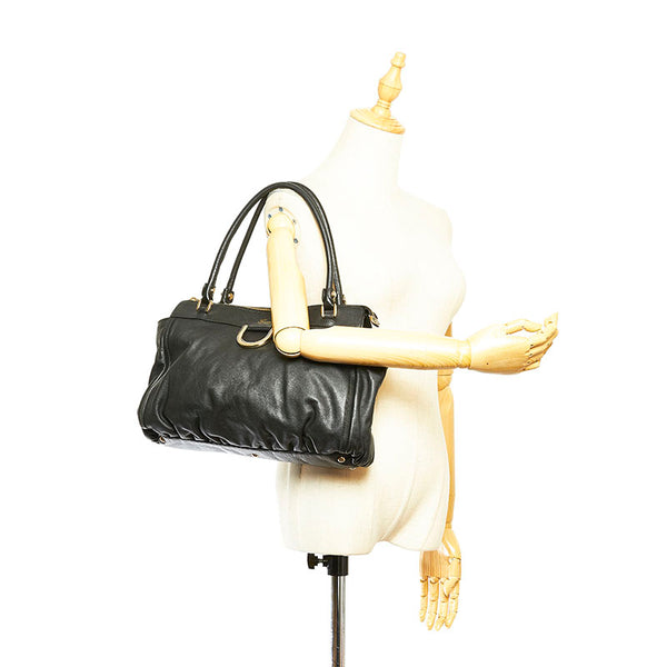 グッチ アビー 189831 ブラック レザー ショルダーバッグ レディース GUCCI 【中古】