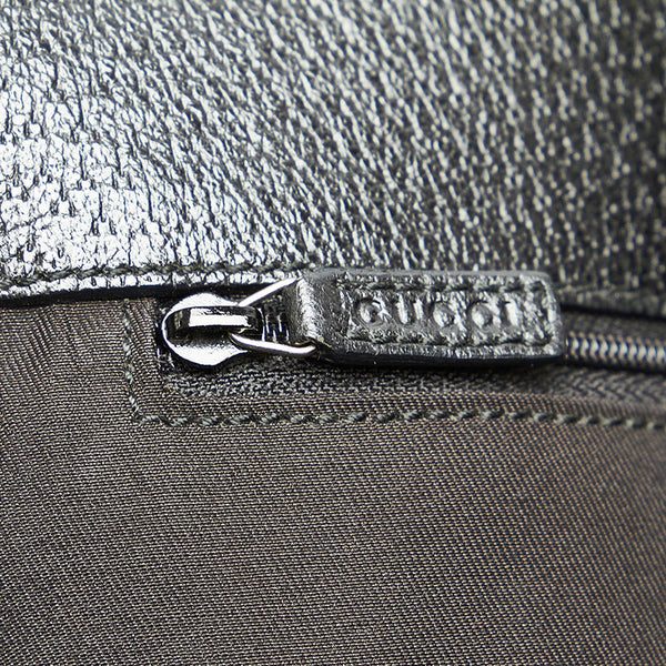 グッチ GGキャンバス 132260 ブラック キャンバス レザー ハンドバッグ レディース GUCCI 【中古】