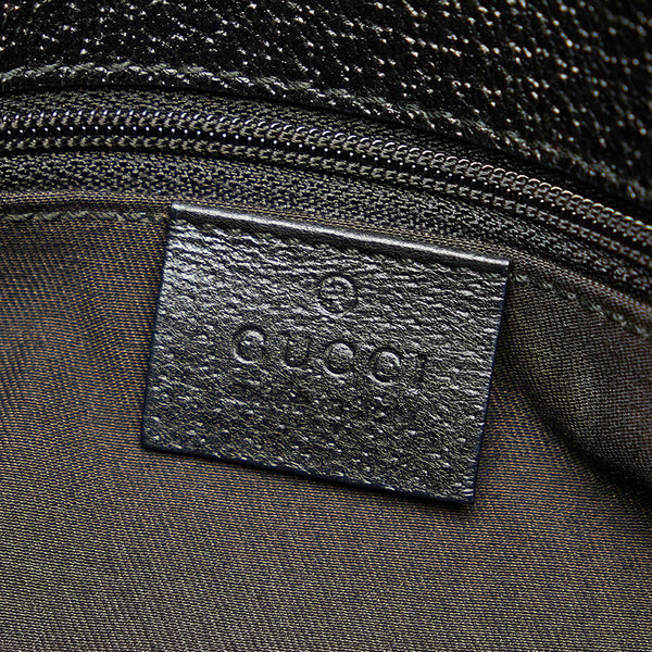 グッチ GGキャンバス 132260 ブラック キャンバス レザー ハンドバッグ レディース GUCCI 【中古】