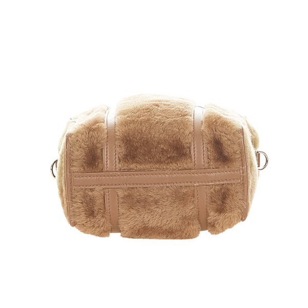 バレンシアガ バザール XS ブラウン ファー レザー ハンドバッグ ショルダーバッグ 2WAY レディース BALENCIAGA 【中古】