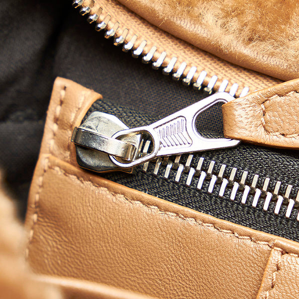 バレンシアガ バザール XS ブラウン ファー レザー ハンドバッグ ショルダーバッグ 2WAY レディース BALENCIAGA 【中古】