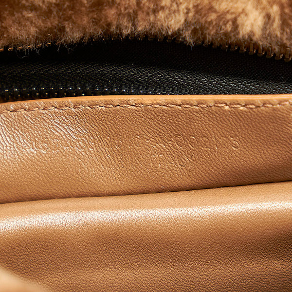 バレンシアガ バザール XS ブラウン ファー レザー ハンドバッグ ショルダーバッグ 2WAY レディース BALENCIAGA 【中古】