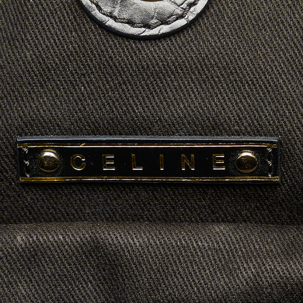 セリーヌ Cマカダム 馬車柄 ブラウン カーキ キャンバス レザー トートバッグ レディース CELINE 【中古】