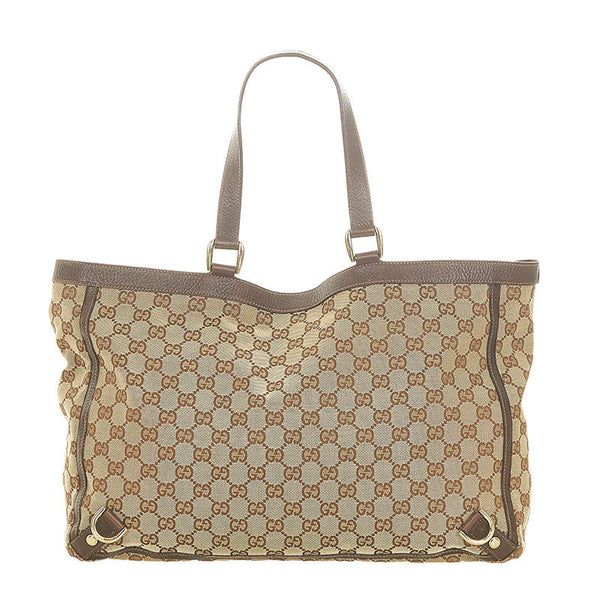 グッチ GGキャンバス アビー 141472 ベージュ キャンバス レザー トートバッグ レディース GUCCI 【中古】